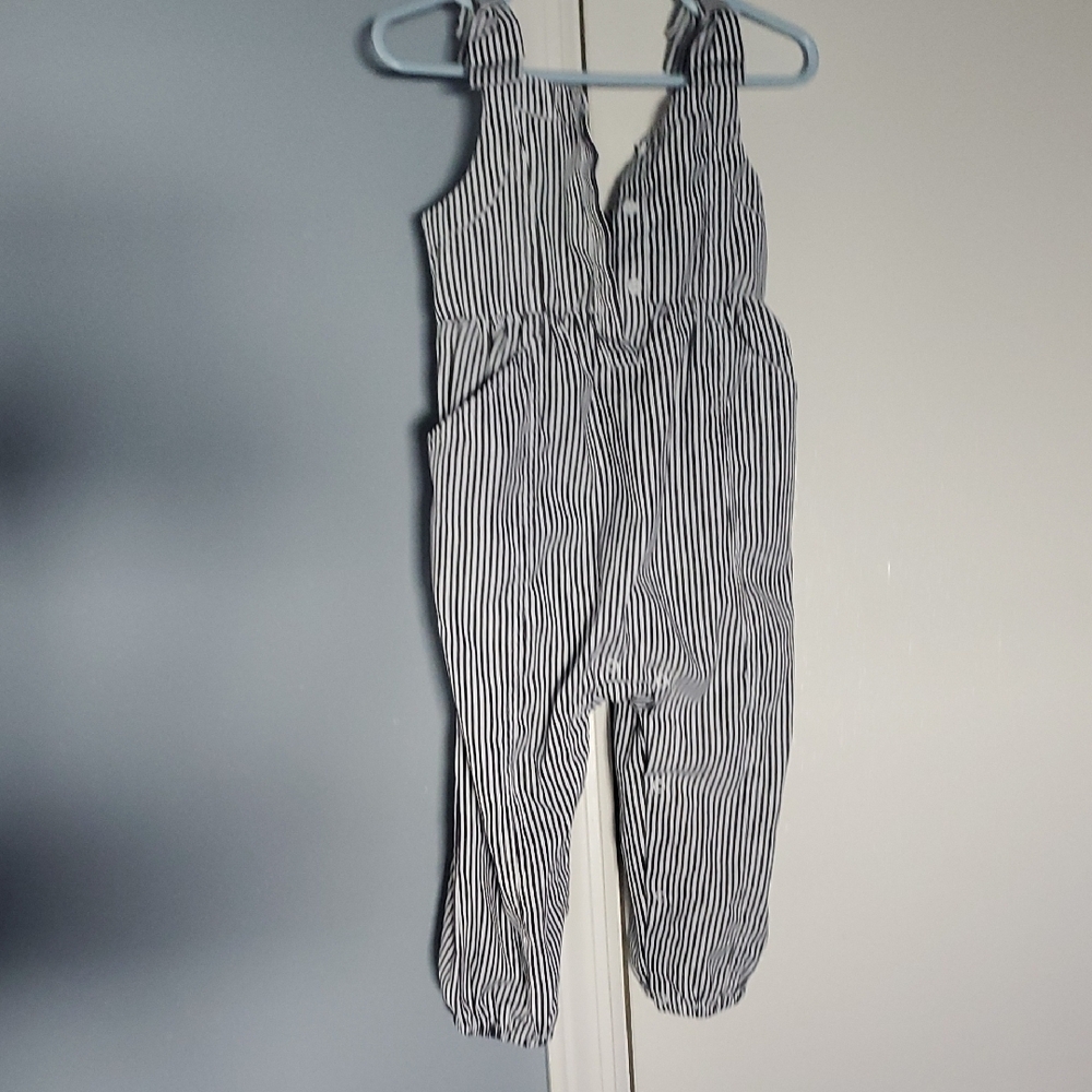 Habitual Black and White Jumpsuit Relaxed Fit Crinkled Texture